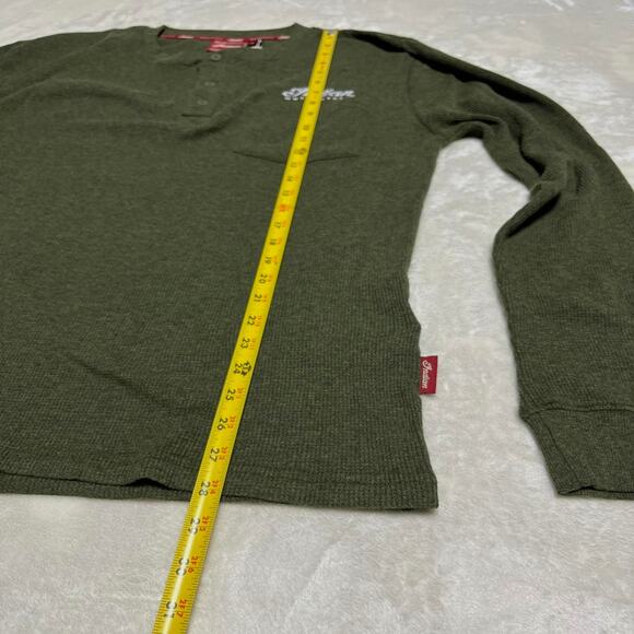 NWT Indian Motorcycle Waffle Thermal Shirt Men's M Graphic Dark Army Green Biker - Picture 7 of 8
